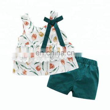 Wholesale new style trendy shivering girls baby clothing boutique baby summer clothes