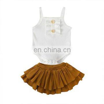 2020 Summer Children's Suit Summer Clothes Ins Female Treasure Sling Baby One-piece Suit Bag Fart Fashion Skirt Children's Wear