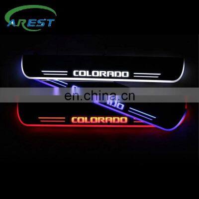 Carest LED Door Sill Streamed For CHEVROLET COLORADO 2003-2020 Scuff Plate Acrylic Door Sills Car Sticker Accessories