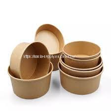 brown paper bowls with lids kraft salad bowl eco friendly soup packaging bowls takeaway compostable 8oz paper salad food packaging