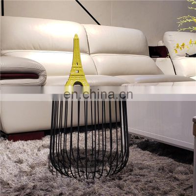 New Design Black Iron Metal Wire Center Table Coffee Table Centern With Metal Top For Home Living Room