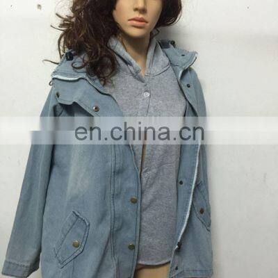 Wholesale Custom 2 Pieces Matching Clothes Woman Vest & Jacket Winter Warm Collar Hooded Coat Jacket Denim Trench Parka Outwear photo-3