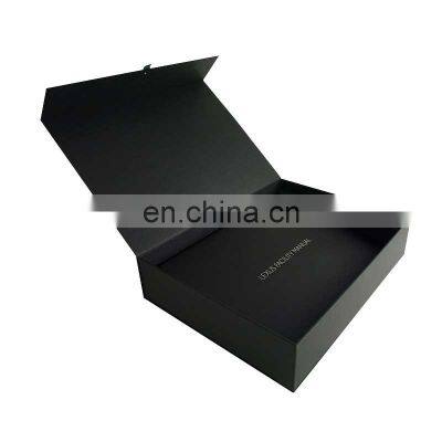 Wholesale luxury black card board paper rigid magnetic gift box