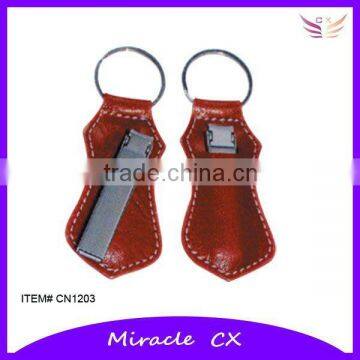 PU Pouch Best Key Chain Folding Nail Clipper
