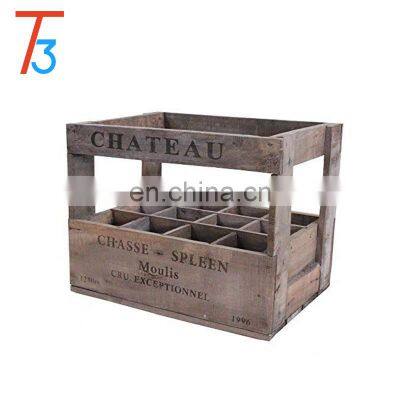 Custom Stackable Multipurpose Storage Natural Handmade Wooden Wine Crate photo-4