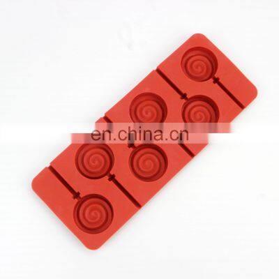 Food Grade 6 Cavities Round Shape Silicone Lollipop Chocolate Mold photo-5