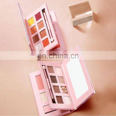 Custom Printed New Arrival 2 In 1 Cosmetics Powder Combo Blush High Makeup Palette 2 Layer High Pigment Matte Glitter Palette