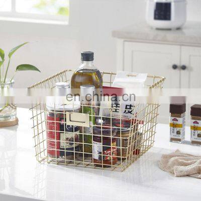 Wire Storage Baskets for Organizing Metal Wire Freezer Organizer Bins With Handles Large Pantry Baskets photo-3