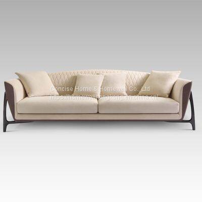 Concise Modern Luxury LS2806-26 Genuine Leather Upholstery Livingroom Sofa photo-2