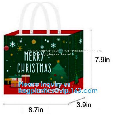 China manufacturer matt lamination christmas gift paper bag with cotton handle,New Design White Handmade Paper Bag pack