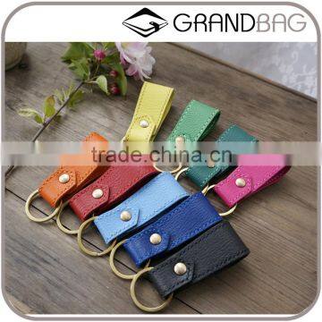 high quality genuine goat skin leather key accessories key chain parts key ring for gifts