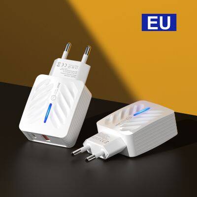 2022 Travel Adapter USB C Port EU/US Plug USB 2A 3A Cell Phone LED Charger for Mobile Phone photo-5