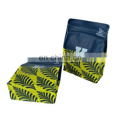 Food Grade Plastic Zipper Coffee Packing Pouches Side Gusset Flat Bottom Mylar Bags Coffee Bean Packaging photo-2