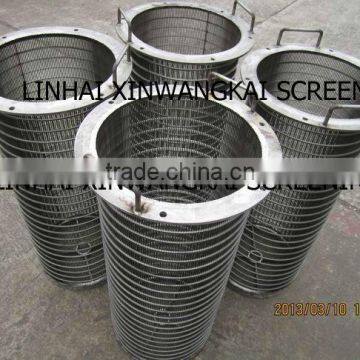 Wedge wire screen strainer basket