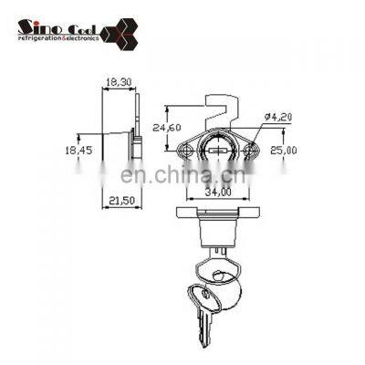 Fridge Refrigerator Door Lock With Key Mini Child Freezer Drawer Wholesale Freezer Door Refrigerator Lock Freezer Lock photo-3