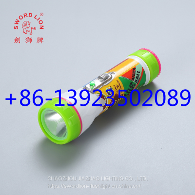 Sword Lion Flashlight Dry Battery Plastic Flashlight Hot Selling in Africa Tiger Torch photo-2