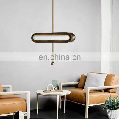 Hot Selling Metal Brass Pendant Light Living Room Hotel Ceiling Home Decoration Lighting Clear Glass Pendant Light photo-3