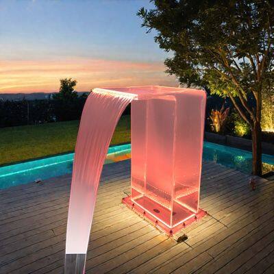 8mm Thick Acrylic Colorful Waterfall Swimming Pool Decoration Fountain with RGB Lamp Pool Tools & Accessories