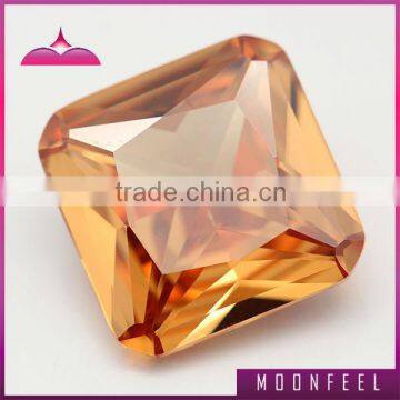 wholesale champagne square shaped zirconia gemstone