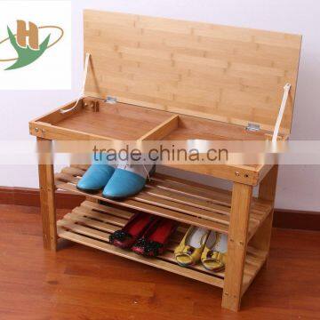 hot-selling bamboo multifunctional shoe changing stool and shoe rack at low price