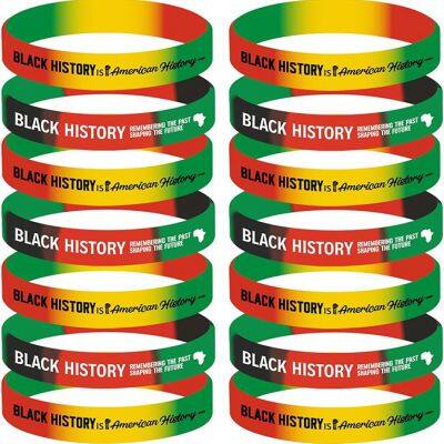 Supplier Custom Black History Month US Canada February Social Activities Waterproof Durable Soft Comfortable Silicone Bracelets photo-2