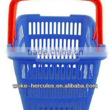 Folding plastic shopping cart