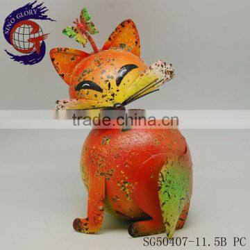 sell metal cute fox for outdoor art decoration