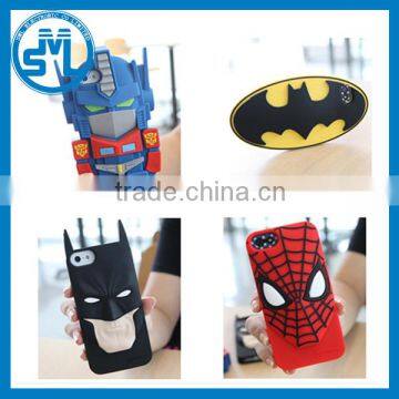 3D Superman Batman spiderman emboss silicone case for iphone 5 5s 6 6s 6 plus 6s plus