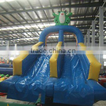 cheap factory supply inflatable pvc frog animal slide for kids, giant kids water toys for sale, inflatalbe water equipment toys