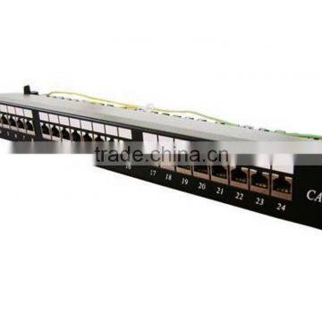 19" Fiber Optic Patch Panel Shielded 24 Port Cate6A Patch Panel