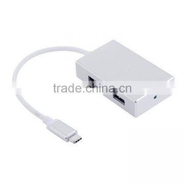 Universal Travel Aluminum USB 3.1 Type-c Male Adapter with 4 port Hub