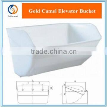 Plastic deep bottom elevator bucket