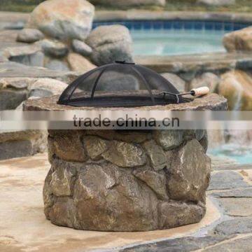 Outdoor Fiberglass Wood Burning Fire Pit