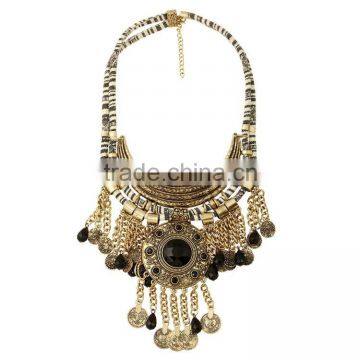 Foreign Trade Fashion Long Luxury Coin Tassel Exaggerated Gem Necklace photo-3