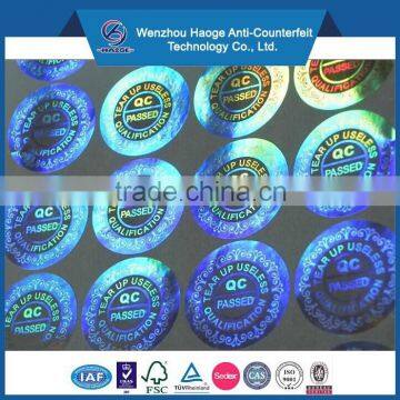 Custom serial number adhesive anti-counterfeit hologram sticker