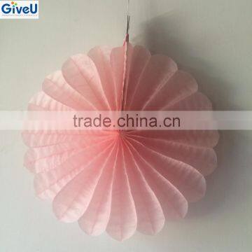 Popular Pink Color 17gsm Tissue Paper Fan Hanging Decoration Scandinavian Home Decor