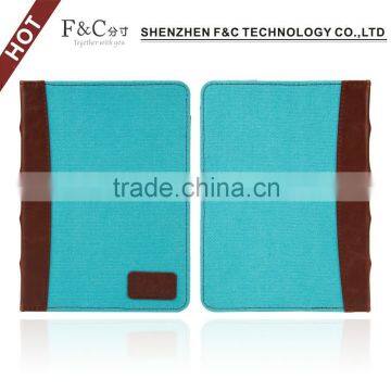 Book style canvas case cover for 2014 amazon kindle touch e-bopk