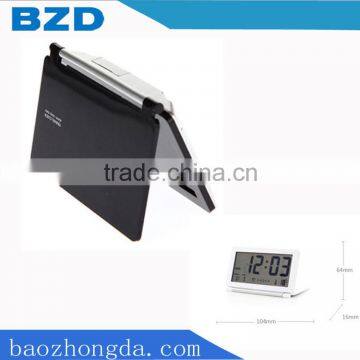 Promotional Multi-functional Flip Travel Clock / Mini LCD Folding Clock with World Time/ Electronic items Manufacturer OEM/ODM