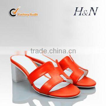 2014 New style Lady sandals with leather material