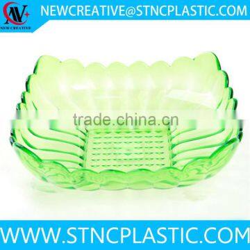 clear dry fruit plastic plate in square shape