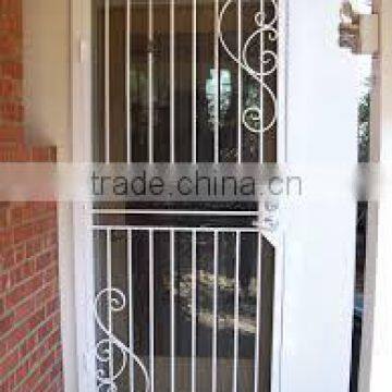 White Color Steel Tube Door , Exterior Screen Security Door