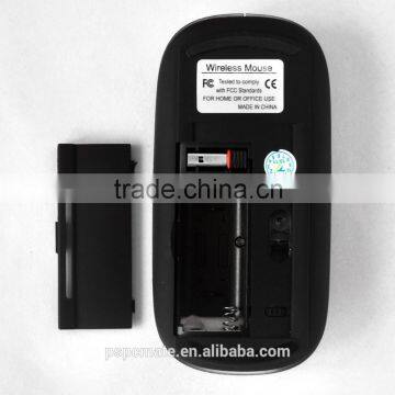 2015 Hot Black Rubber Surface 2.4G Usb Optical Flat Travel Wireless Mouse for XP,windows and ISO Systems photo-5