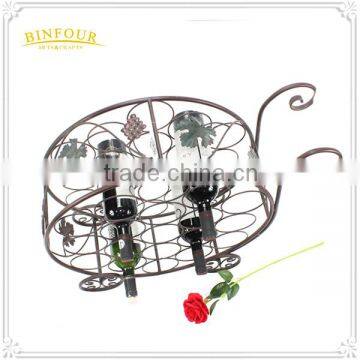 Decorative Metal Wine Rack Metal Bottle Wine Regal Antique Style Black photo-6