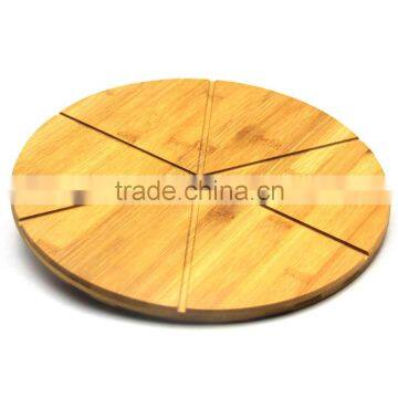 good quality small size bamboo pizza board dia33x1.6cm