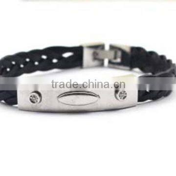 European and American Charm Genuine Leather Woven Cuff Bracelet