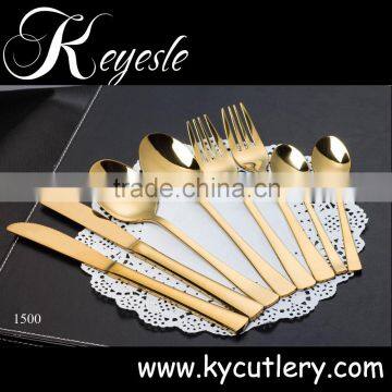 gold cutlery set,flatware set 4 pcs,fork spoon set