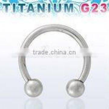 Titanium G23 circular barbell - 14g, 3/8" to 9/16", 4mm balls