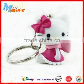 Custom design personalized 3d plastic kitty keychains