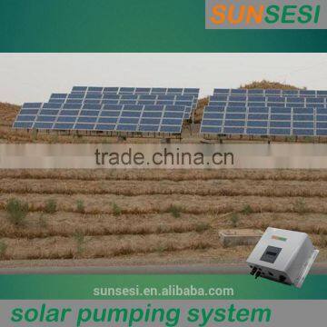 2.2kW Three Phase 220V 50Hz Ourdoor Head 170-250m Rated Flow 1m3/h Solar Pumping System for Irrigation