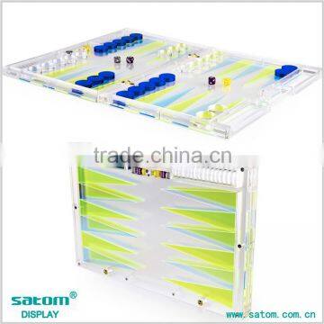 Classic Lucite Backgammon Board Game Set Pieces & Dice Turkish Design photo-3